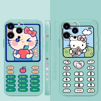 Hello Kitty fotografovanie Námestie Kvapaliny Telefón puzdro Pre Apple iPhone 14 13 12 11 Pro Max 13 12 Mini XS XR X 7 8 6 6 Plus Kryt