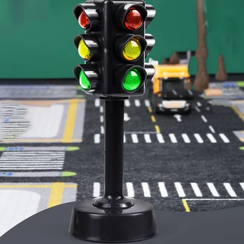 Mini Dopravné Značky v Cestnej Svetlo Blok LED signalizačná kontrolka Bezpečnosť Detí Deti Vzdelávacie Hračky domček pre bábiky Príslušenstvo Ideálne Darčeky