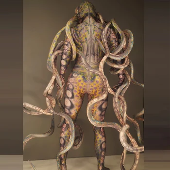 GOGO Halloween kostým party hororový thriller cudzie Octopus realisticky jumpsuit fáze výkonu tanečník festival oblečenie drag queen