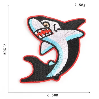 Cartoon dolphin buľvy patch železa vyšívané lebky punk Hip-hop abecedy štýl výšivky patch oblečenie Diy nálepky dekor