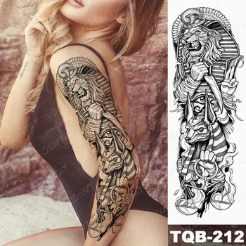 Telo Prenos Tetovanie, Dočasné Tetovanie Pre Ženy, Mužov False Ruku, Rameno Tattoo Rukáv Fox Had, Vlk Umenie Henna Anubis Nálepky