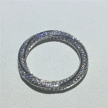 Infinity krúžok 925 Sterling silver Micro pave AAAAA Cubic Zirconia Zapojenie Svadobné Kapela Prstene pre ženy Strany Šperky