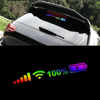 Farebné Čelného Skla Laserového Nálepky Auto Styling Dekorácie, Nálepky Tvorivé Wifi Signál Znamení Módy Auto, Reflexné Nálepky