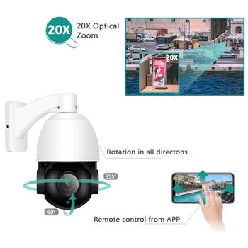 Anpviz IP Kamery Vonkajšie PTZ POE 8MP 4K 20X Zoom Suveillance Dome Bezpečnostné Cam s Audio Infračervené Nočné Videnie 80m, H. 265
