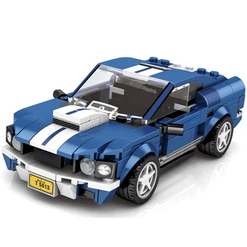 Rýchlosť Majstrov Forded Mustang Závodné Športové Auto Vozidla Údaje MOC DIY Stavebné Bloky Sady Rally Pretekárov Model Tehly Hračky Dieťa