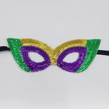 Dionysia Mardi Gras Karneval tému Zlato Fialová Zelená sequin polovicu tváre Masku maškaráda Loptu sexy výkon Maska