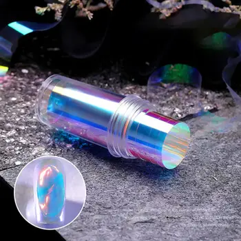 Japonský Nail Art Aurora Ice Cube Celofánu Veľké Farebné, prenášací Papier pre Laserové Šperky Candy Papier DIY 5 Farieb Nálepky