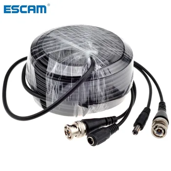 ESCAM BNC Kábel 5M/10M/15M/20M/30 M/40 M/50 M Voliteľné CCTV Kábel Video Výstup DC Konektor Kábel pre AHD/Analógový BNC Systém DVR Auta