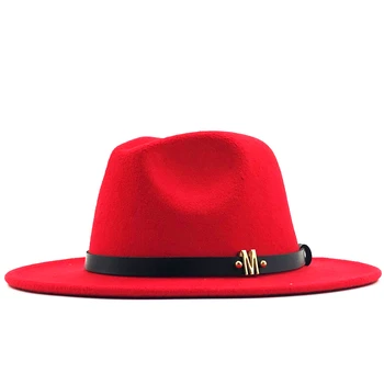 ženy široký-brimmed cítil vlna Jazz Fedora klobúky panama štýl dámy plstený klobúk Gambler módny klobúk cowboy strany slnečník spp