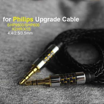 Pre Philips SHP9500 SHP9600 X2HR X1S Kábel, Slúchadlá OCC Strieborné Pozlátené Upgrade 2.5 4.4 Rovnováhu 8 Jadro kábla