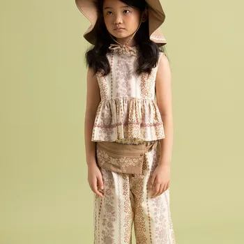 Detské Clothings 2022 Letné Baby Dievčatá Krátke Rukáv Vyšívané Košele, Krátke Nohavice Deti Oblečenie, Tričká, Šortky Oblečenie
