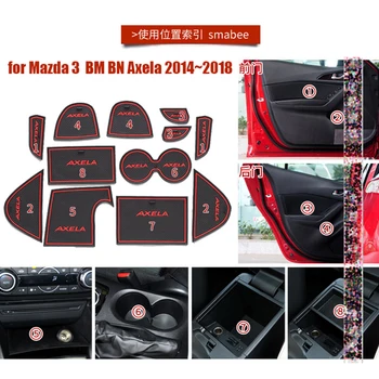 Gumové Dverí Groove Mat na Mazda 3 Mazda3 BM BN Axela~2018 Vankúš Brány Skladovanie Slot Dráha protiprachová Sticke Pad