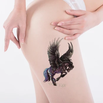 Nepremokavé Dočasné Tetovanie Nálepky Pegasus krídla kôň zvierat Falošné Tatto Flash Tetovanie Body Art tetovanie pre Dievča Ženy Muži dieťa