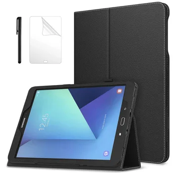 Litchi Flip Slim Skladacie PU Kožené puzdro pre Samsung Galaxy Tab S3 s3 9.7 SM-T820/T825/T829 9.7-palcový Tablet Funda prípade +Pero